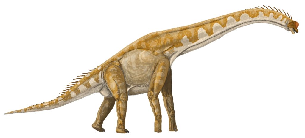 Illustration of a Giraffatitan, a long-necked dinosaur, showcasing its distinctive features.