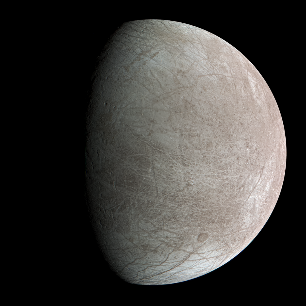 Europa in natural color taken by the space probe Juno.